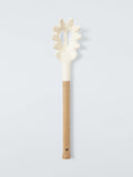 John Lewis wood handle silicone head spaghetti spoon with FSC-certified oak wood in cream, UK version