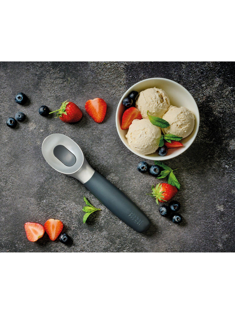 Joseph Joseph ice cream scoop with weighted handle and lever release, UK version