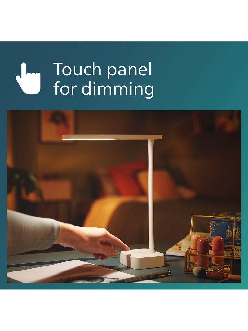Philips Tilpa portable LED desk lamp, white - British product