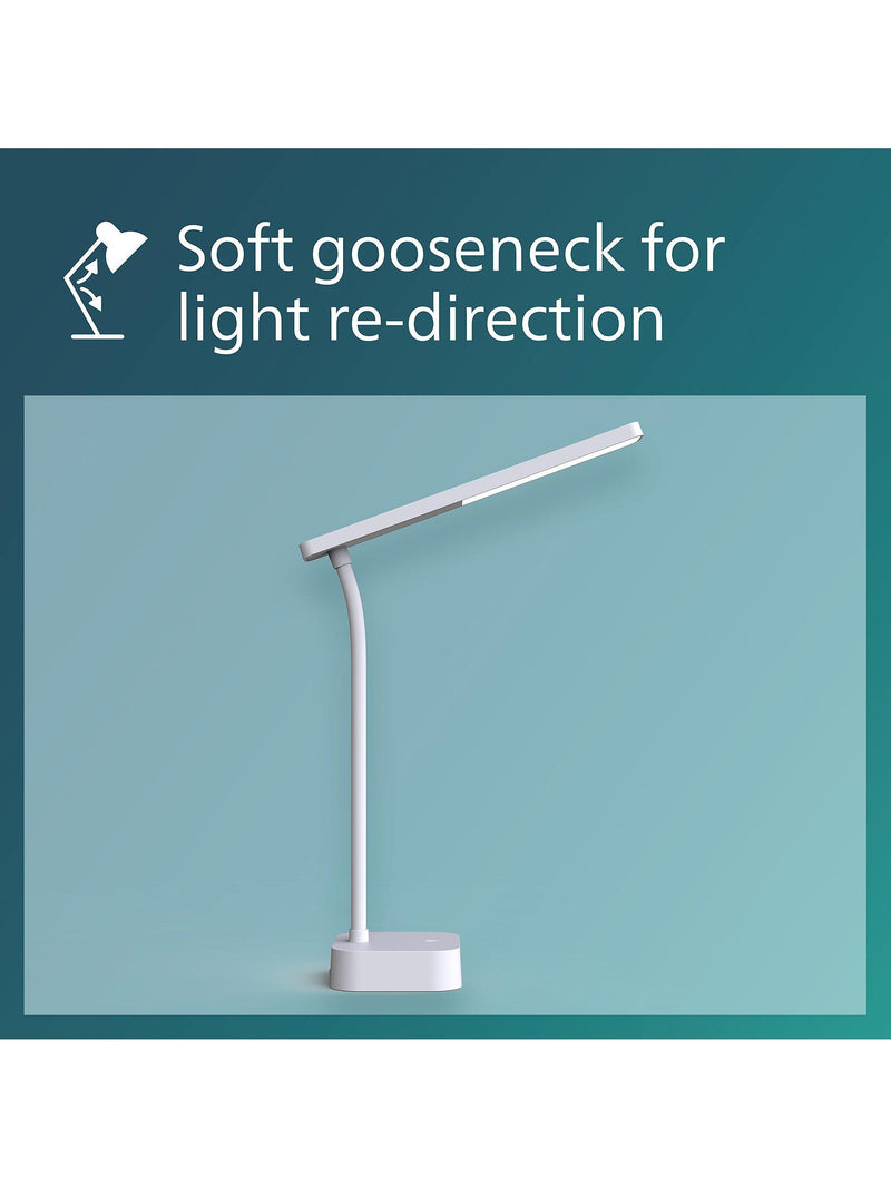 Philips Tilpa portable LED desk lamp, white - British product