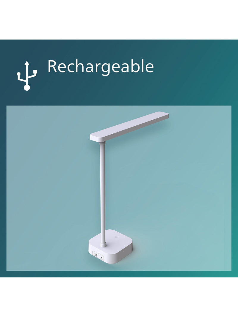 Philips Tilpa portable LED desk lamp, white - British product