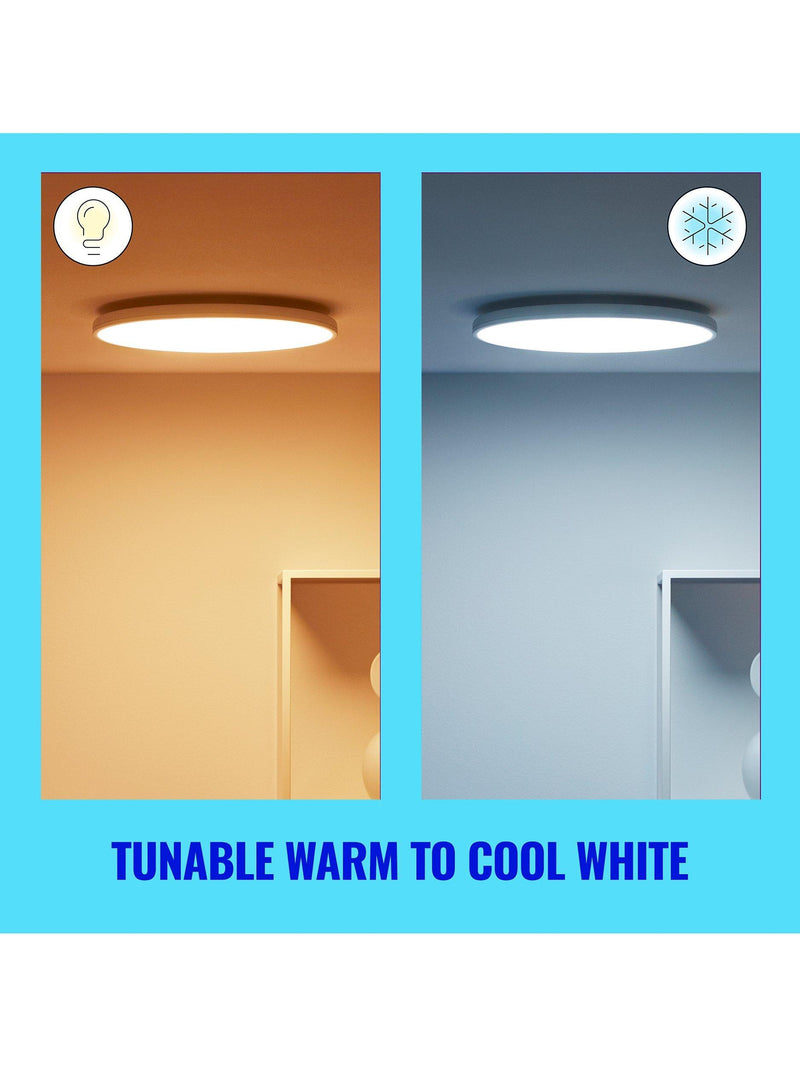 WiZ Smart LED Rune Zweizonen-Deckenleuchte mit abstimmbarem Weiß, 40cm - Britisches Produkt