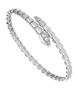 Harrods Bvlgari Serpenti Viper White Gold and Diamond Bangle- Buy online at McGrocer