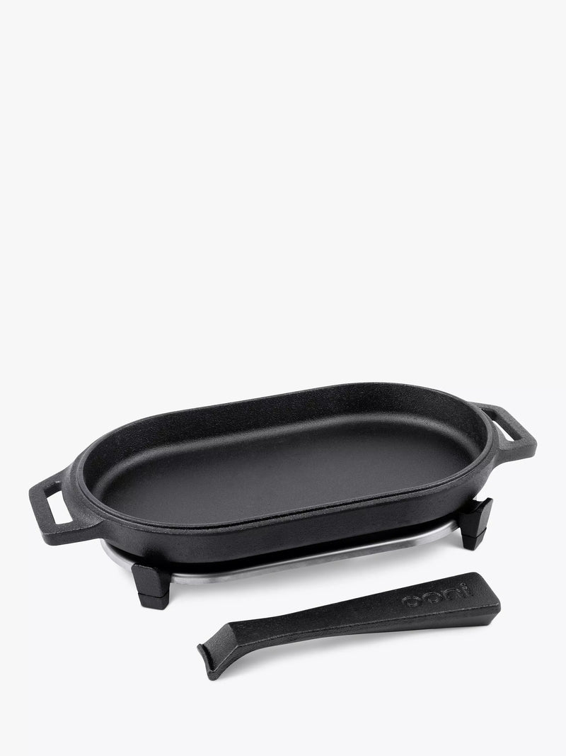 Ooni cast iron sizzler pan with trivet, imported from the UK