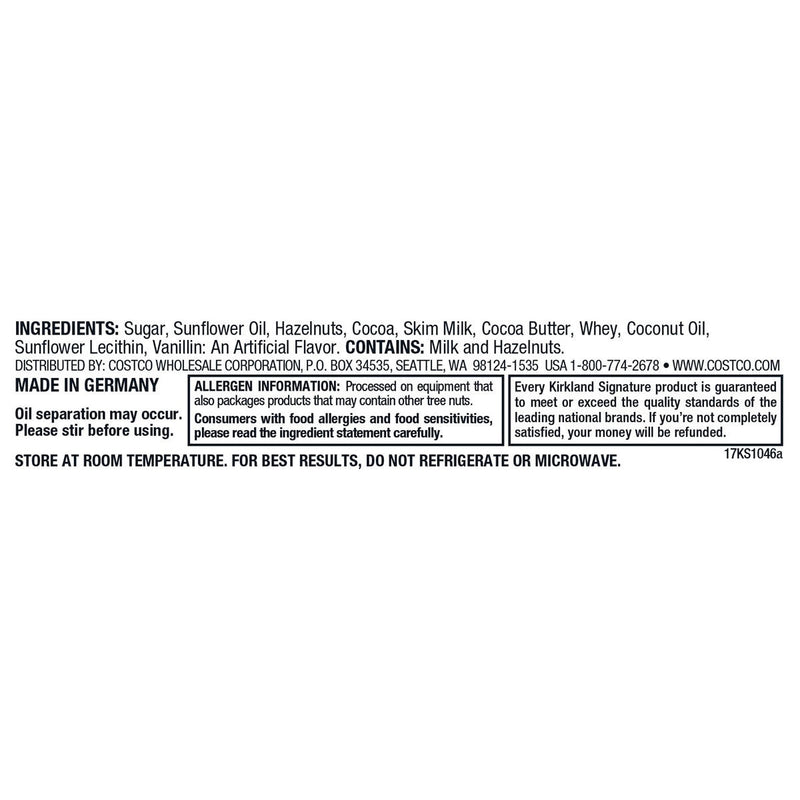 Kirkland Signature hazelnut spread with cocoa 2 x 1kg, UK version