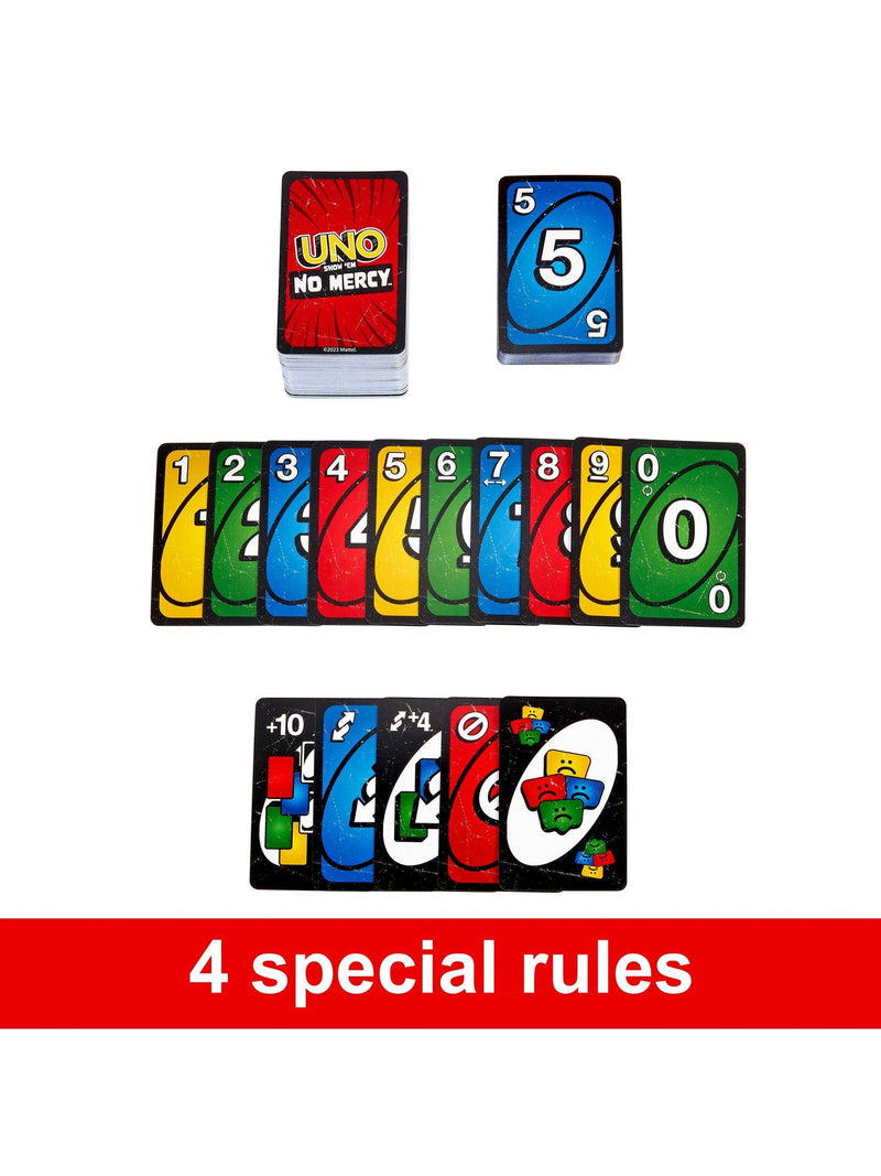 Mattel UNO No Mercy game 168 cards, imported from the UK