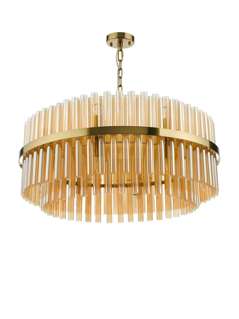 Där Imani glass pendant ceiling light brass champagne, UK version