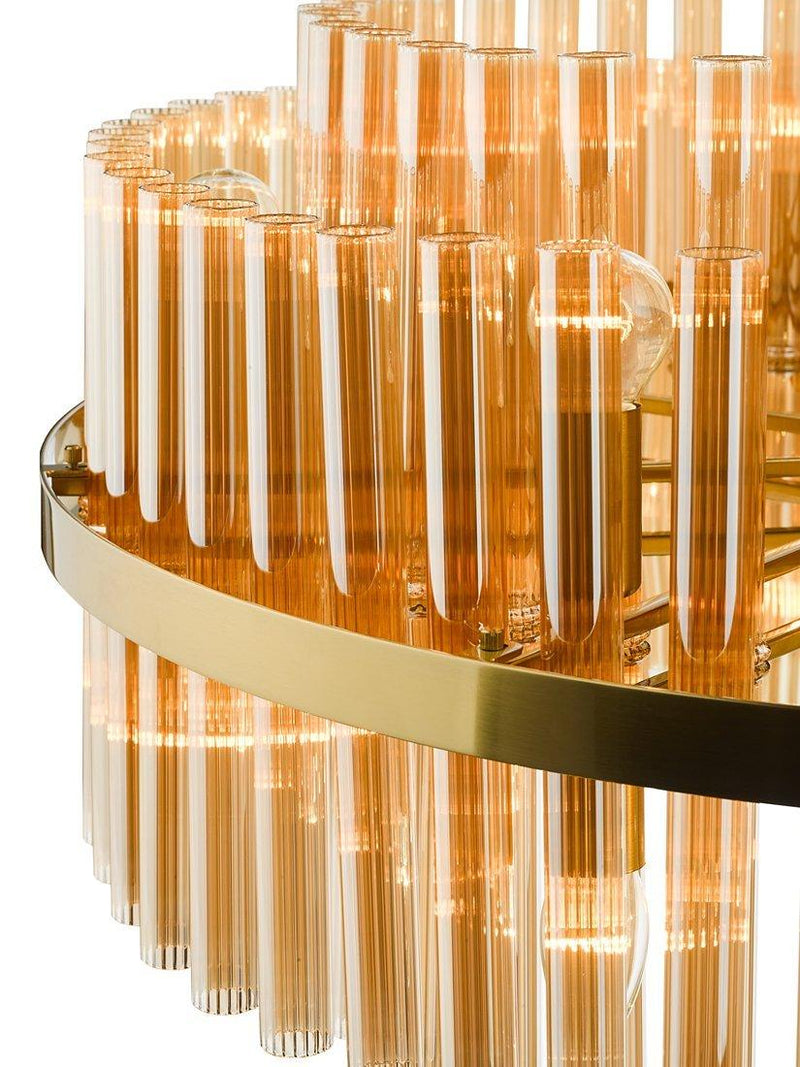 Där Imani glass pendant ceiling light brass champagne, UK version