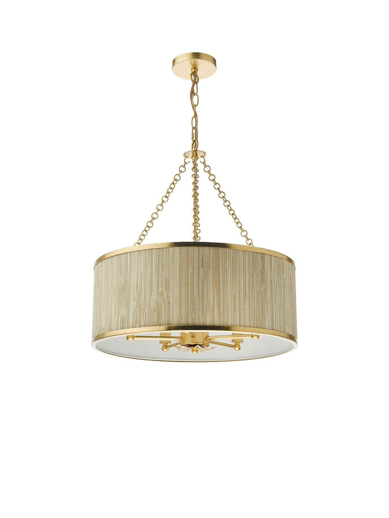 Där five arm pendant ceiling light in gold (British brand)