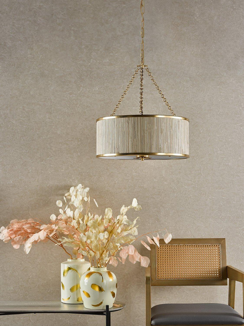 Där five arm pendant ceiling light in gold (British brand)