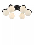 Där Orlena six-arm opal glass semi-flush ceiling light, UK version