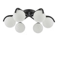 Där Orlena six-arm opal glass semi-flush ceiling light, UK version