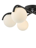 Där Orlena six-arm opal glass semi-flush ceiling light, UK version