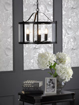 John Lewis Laura Ashley Harrington 3 Arm Pendant Ceiling Light, Black- Buy online at McGrocer