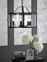 John Lewis Laura Ashley Harrington 5 Arm Pendant Ceiling Light, Black- Buy online at McGrocer