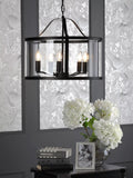 Laura Ashley pendant ceiling light black 5 arm - British product
