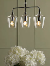 John Lewis Laura Ashley Ockley 3 Pendant Bar Ceiling Light Chrome- Buy online at McGrocer