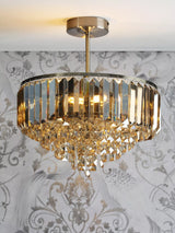 John Lewis Laura Ashley Vienna 3 Semi Flush Ceiling Light, Champagne- Buy online at McGrocer