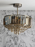 Laura Ashley Vienna semi flush ceiling light, champagne finish (British brand)