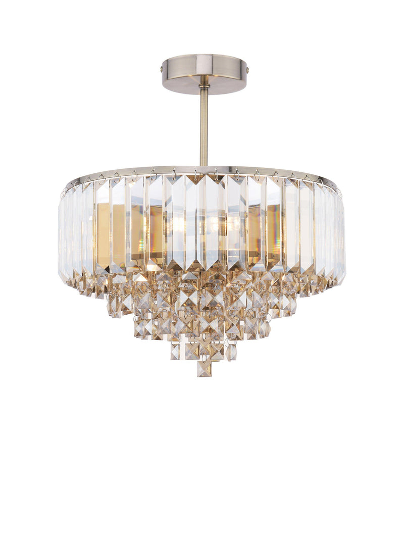 Laura Ashley Vienna semi flush ceiling light, champagne finish (British brand)