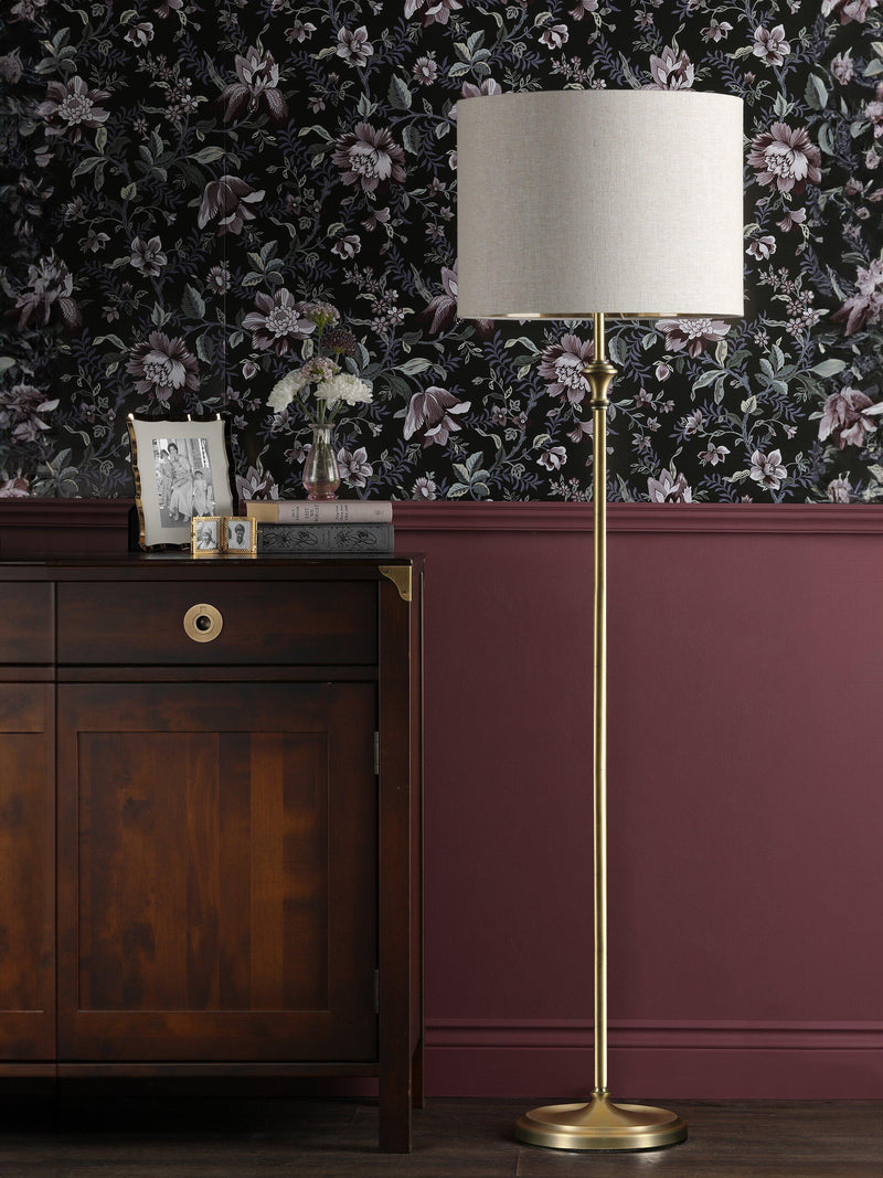 Laura Ashley Highgrove brass floor lamp 150cm, imported from the UK