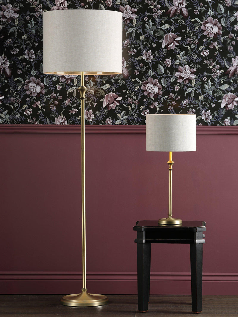 Laura Ashley Highgrove brass floor lamp 150cm, imported from the UK