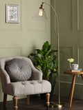 Laura Ashley Isaac floor lamp brass clear glass shade - British product