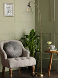 Laura Ashley Isaac floor lamp brass clear glass shade - British product