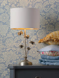 Laura Ashley Lyndale silver table lamp with drum shade, imported from the UK