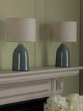 Laura Ashley table lamp set blue ceramic (British brand)