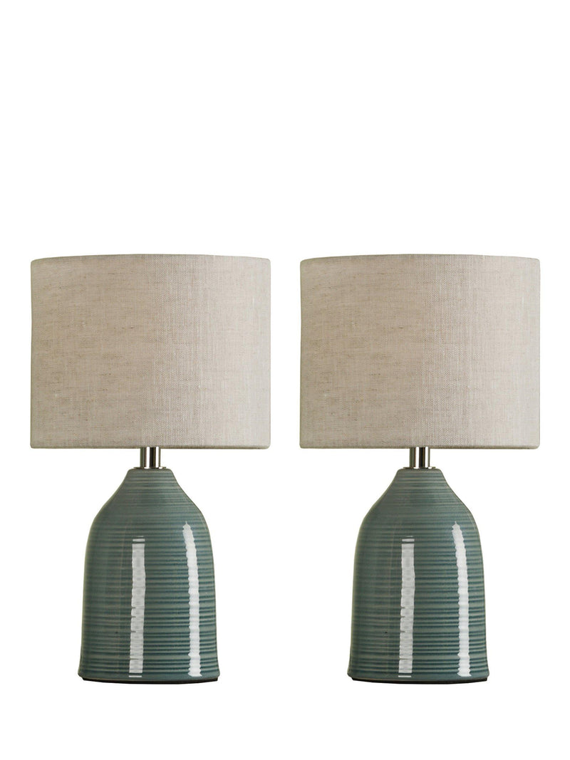 Laura Ashley table lamp set blue ceramic (British brand)