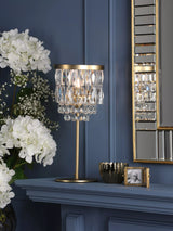 John Lewis Laura Ashley Rhosill Table Lamp Metallic Brass Medium- Buy online at McGrocer