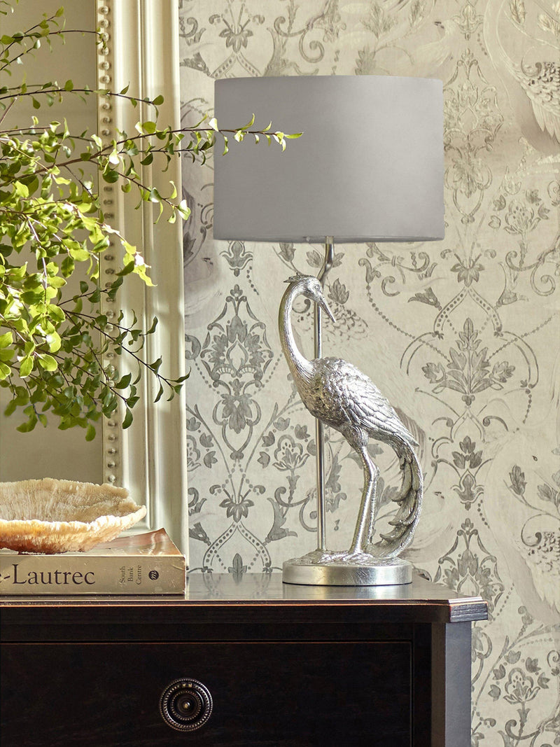 Laura Ashley Tregaron stalk table lamp silver, UK version