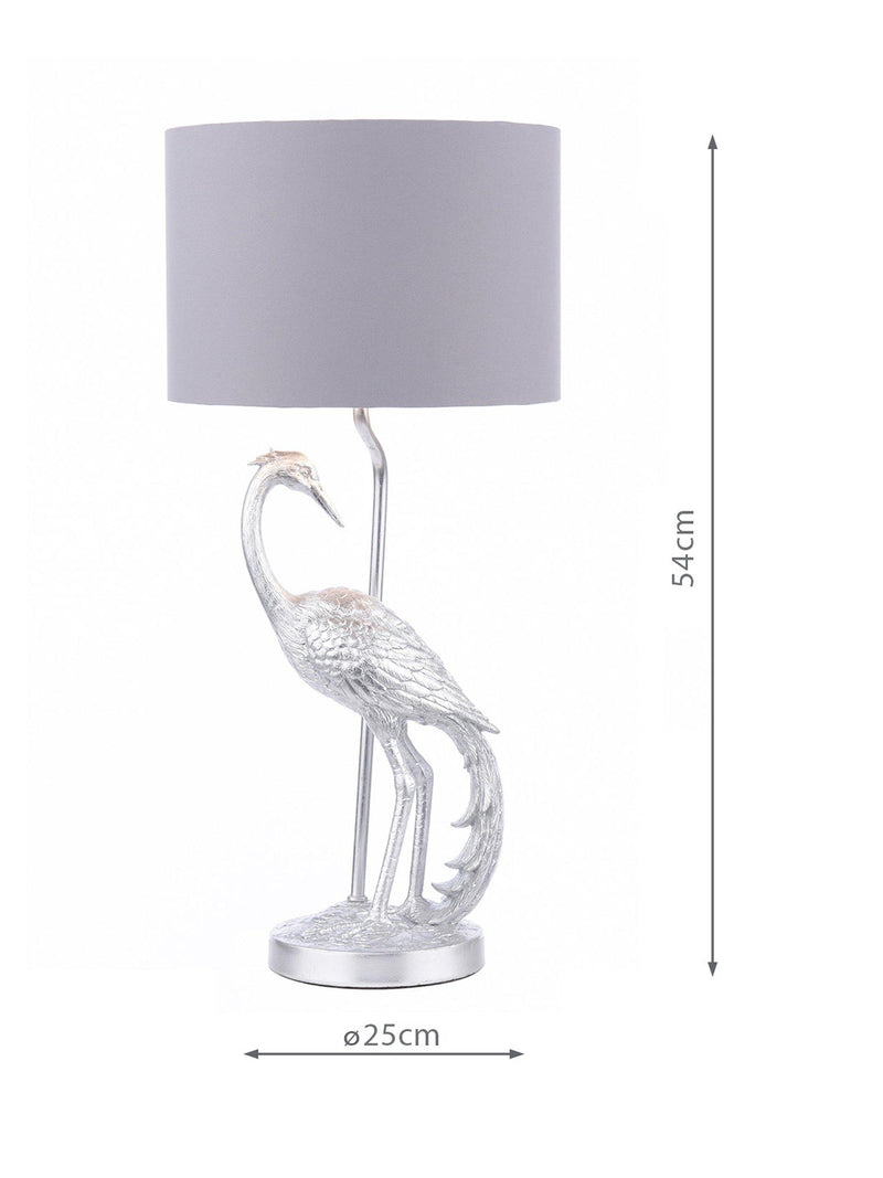 Laura Ashley Tregaron stalk table lamp silver, UK version