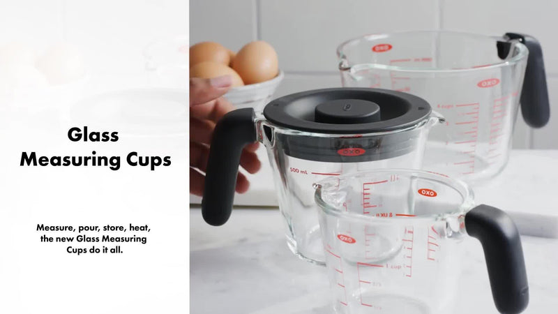 OXO glass measuring jug with lid 500ml - British product
