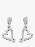 UNOde50 nailed heart drop earrings in silver - British product