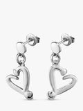 UNOde50 nailed heart drop earrings in silver - British product