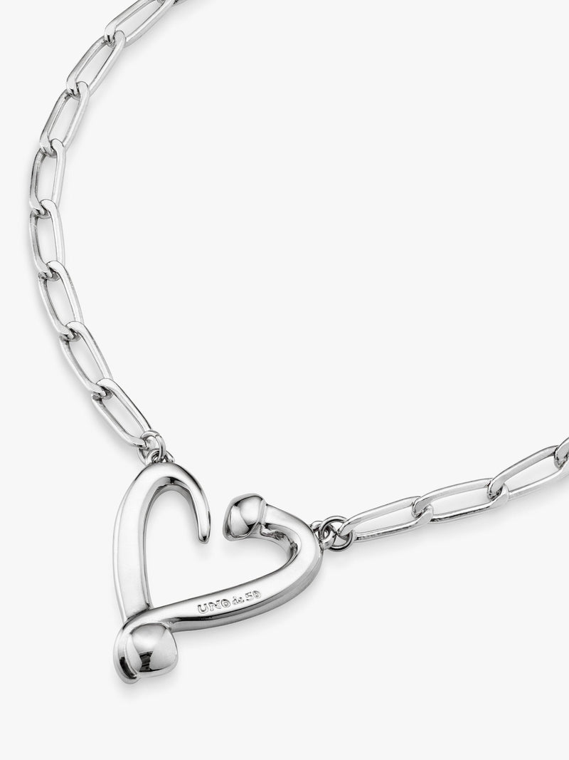 Collier UNOde50 Argent Coeurs et Clous 38,5 cm (Marque britannique)