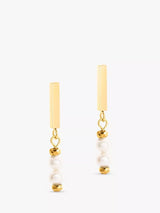 John Lewis COEUR DE LION Freshwater Pearl Bar Drop Earrings Gold/White- Buy online at McGrocer