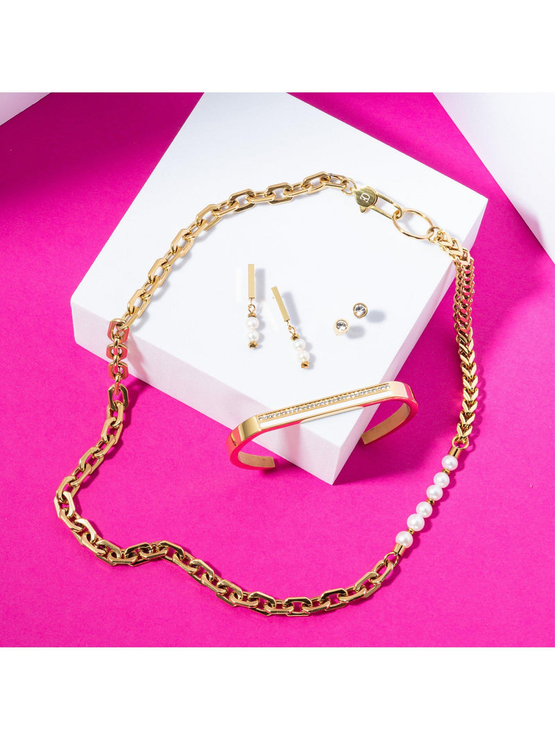 COEUR DE LION pearl necklace 50cm gold white, imported from the UK