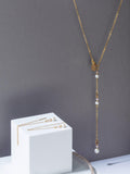 COEUR DE LION freshwater pearl lariat necklace 42cm (British brand)