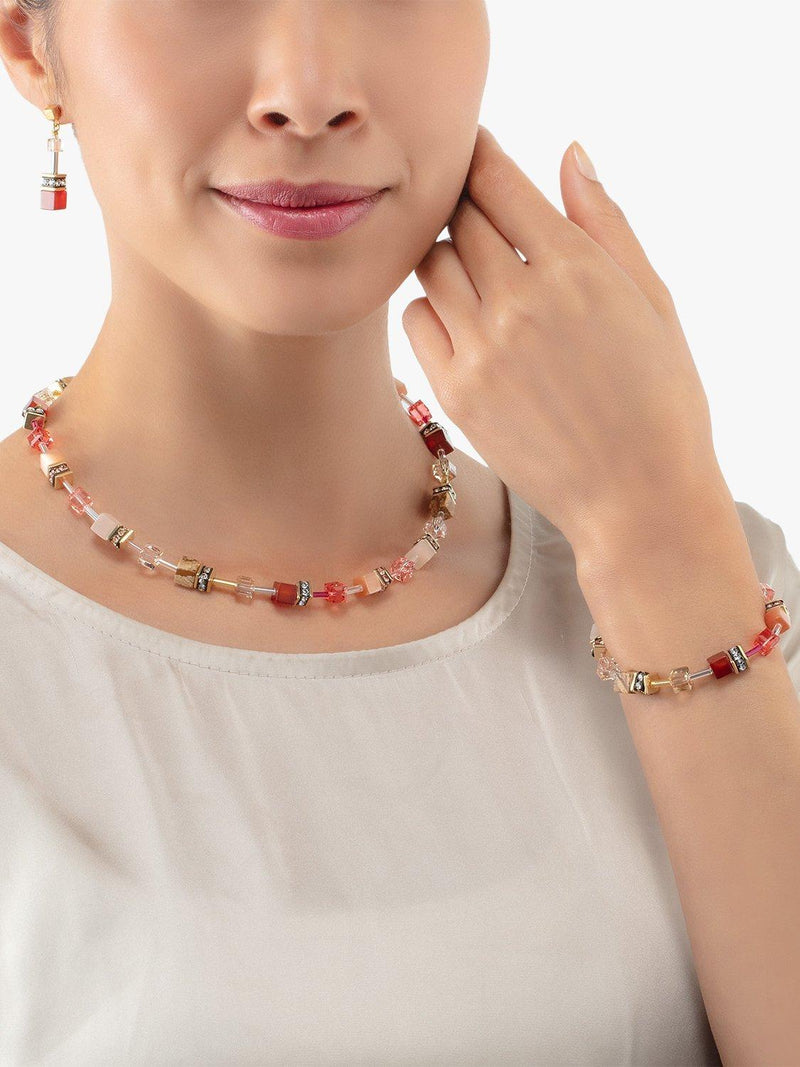 COEUR DE LION beaded necklace red multi 42cm, UK version