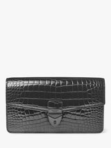 John Lewis Aspinal of London Mayfair Croc Effect Leather Clutch Bag- Buy online at McGrocer