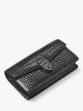 Aspinal of London Mayfair croc effect leather clutch bag, UK version