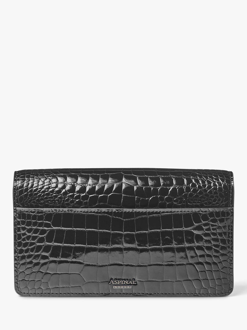 Aspinal of London Mayfair croc effect leather clutch bag, UK version