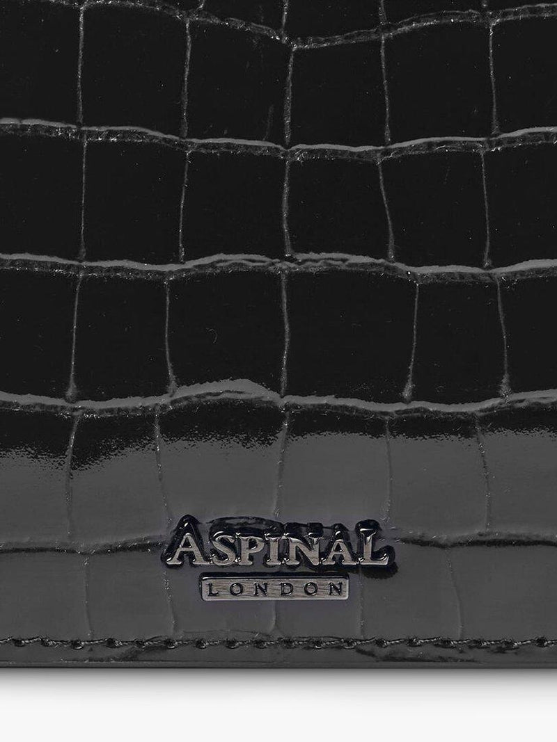 Aspinal of London Mayfair croc effect leather clutch bag, UK version