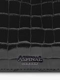 Aspinal of London Mayfair croc effect leather clutch bag, UK version