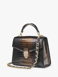 Aspinal Midi Mayfair 2 croc leather cross body bag (British brand)