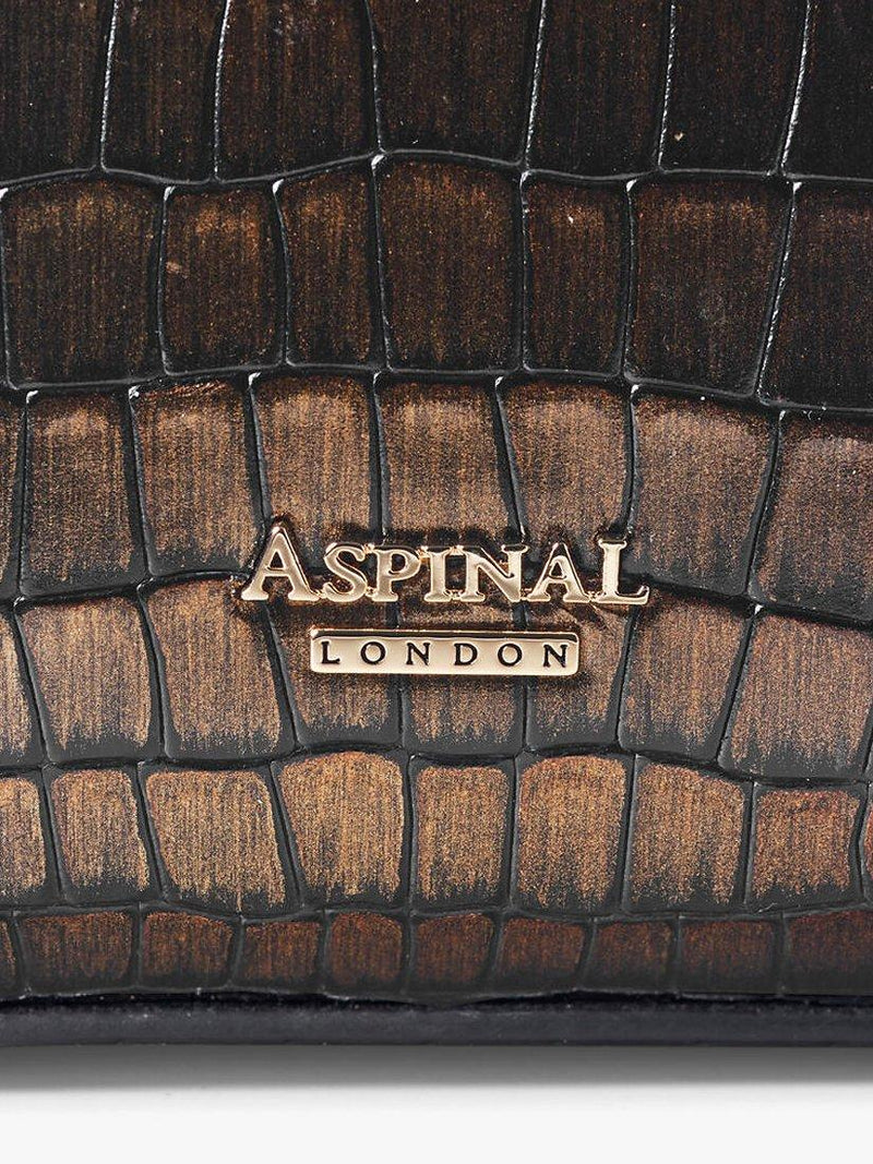 Aspinal Midi Mayfair 2 croc leather cross body bag (British brand)