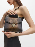 Aspinal Midi Mayfair 2 croc leather cross body bag (British brand)